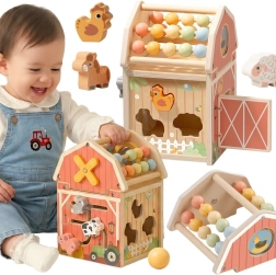 Wooden Activity Barn TOOKY TOY Montessori