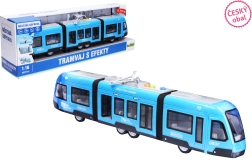Tramvajs ar efektiem 44 cm ar inerces piedziņu – čehu iepakojums