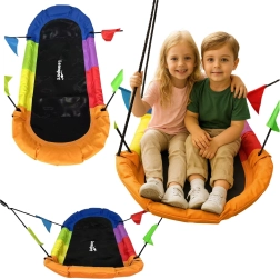 Dārza šūpoles stārķa ligzda, taisnstūrveida, krāsaina 167 x 75 cm