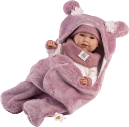 Reālistiska lelle–zīdainis ar skaņām un mīkstu auduma ķermeni