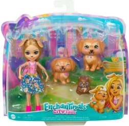 Enchantimals lelle Gerika Golden Retriever ar kucēniem un vāveri