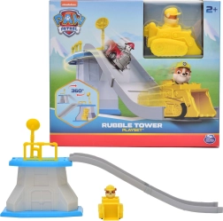 Paw Patrol mini tornis ar nobrauktuvi un Rubble transportlīdzekli