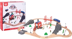 Koka vilcienu komplekts ugunsdzēsēji un ātrā palīdzība, 70 detaļas – TOOKY TOY