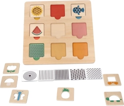 Koka izglītojoša puzle ar rakstiem 28 × 28 cm