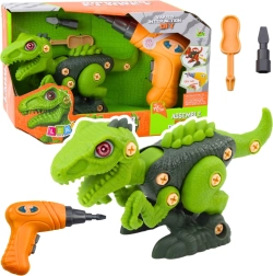 Zaļš DIY dinozaurs ar urbjmašīnu