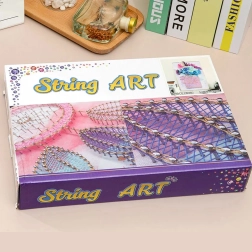 Radošā string art komplekts ar LED, rāmis 21 × 30 cm – motīvs delfīns