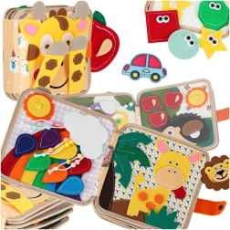 Filca maņu manipulatīvā grāmatiņa Žirafe 3D