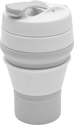 Salokāms silikona krūzīte 350 ml 2in1 New Baby – pelēka