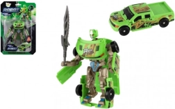 Transformējama automašīna par robotu 14 cm – zaļš plastmasas modelis