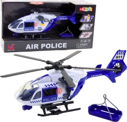 Policijas helikopters ar gaismām un skaņām 1:12 ar āķi un nestuvēm