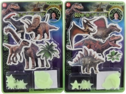 Spīdoši pielīmējami dinozauri pie sienas