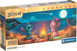 Panorāmas puzle Lilo & Stitch – nakts ugunskurs, 1000 gabaliņi