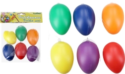 Dekoratīvas krāsainas plastmasas olu bumbiņas iekarināšanai 6 cm