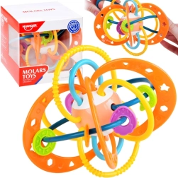 Sensorā grabulīte un košļājamo rotaļlieta zīdaiņiem – Oranža