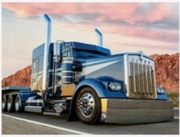 Dimantu gleznošana Zilais kravas auto 30x40 cm