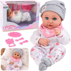 Bērnu lelle ar barošanas komplektu un aksesuāriem 28 cm