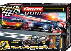 Autotrase Carrera GO GT Powerplay 4,9 m ar loopingu un Ford Mustang GT3 un Ferrari 296 GT3 auto