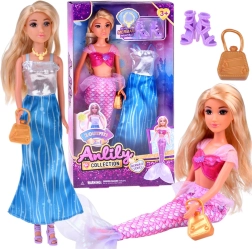 Anlily lelle 2 vienā: princese un jūras feja ar piederumiem