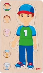 Goki wooden anatomical puzzle human body – boy, 5 layers
