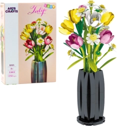 Building set: tulip bouquet in a vase, 1250 pieces