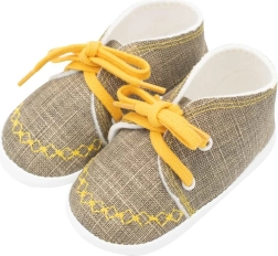 Zīdaiņu čībiņas tenisku stilā NEW BABY jeans mustard 0–3 mēneši