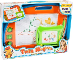 Magnetic Drawing Board 2-in-1 with Eraser Slider and Stamps
