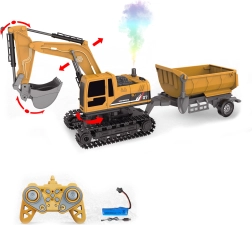 RC ekskavators 4‑in‑1 ar piekabi tālvadībai 45 cm