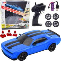 RC drift automašīna 4WD ar nomaināmiem riteņiem, zila