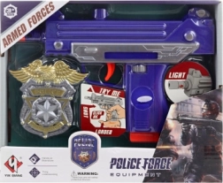 Spīdošs un skaņu izdodošs bērnu pistole ar baterijām