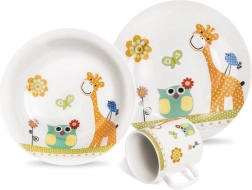 Children's porcelain breakfast set Giraffe, 3 pieces
