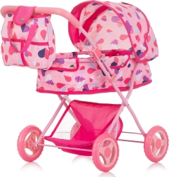 Chipolino deep doll pram Dora – Hearts
