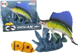 Figūriņa Zobenzivs uz Koraļļu Rifa ar Zivtiņām