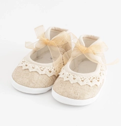 Zīdaiņu mežģīņu čībiņas New Baby brūnas 3–6 mēneši