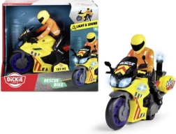 Glābšanas motocikls ar braucēju