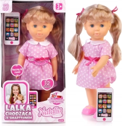 Staigājoša lelle NATALIA ar viedtālruni 41 cm