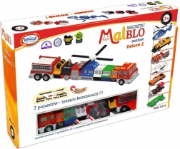 Magnētiskās būvklucīšu komplekts MalBlo Deluxe – transportlīdzekļi