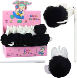 Gēla pildspalva ar melnu bumbuli, zila tinte 17 cm, 0,5 mm
