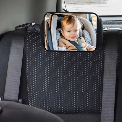 Atpakaļskata bērnu auto spogulis uz galvas balsta, regulējams 18,8 × 13,5 cm