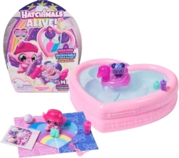Hatchimals neona varavīksnes baseina ballītes dzīvnieciņi – sirds formas baseiniņš un 2 oliņas