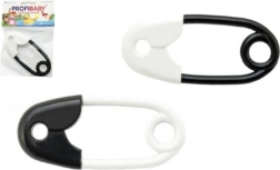 Grabulis drošības saspraudes formā, melnbalts, 12 cm