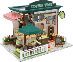 Miniatūra kafejnīca Coffee Time – radoša konstruktora komplekts ar LED apgaismojumu
