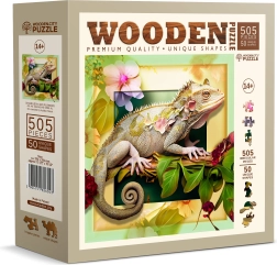 Koka puzle “Hameleons un ziedi” 505 gabali WOODEN CITY
