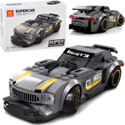 Tehniskā konstruktors komplekts sporta auto, sudraba, 174 detaļas ar uzlīmēm