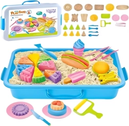 Woopie kinētiskās smiltis 6 krāsās 1,2 kg – restorāns un konditoreja ar galdiņu un formiņām