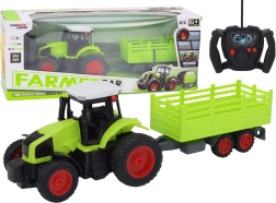 RC traktors ar tālvadības pulti ar piekabi 1:16, zaļš