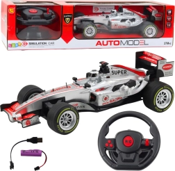 RC sacīkšu auto 1:12 ar tālvadību, gaismām un skaņām - Sudraba