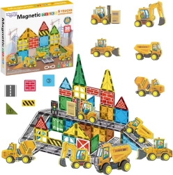 Woopie magnētiskie celtniecības klucīši ar darba tehniku, 30 detaļas