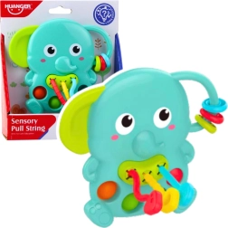 Sensorā grabulīša zilonis, zaļš ar kustīgiem elementiem