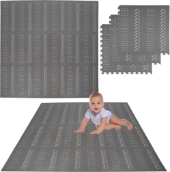 Humbi putu puzles paklājiņš 9 gab., pelēks, 180 × 180 × 1 cm