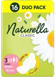 Naturella Classic Maxi higiēniskās paketes ar spārniņiem, 16 gab.